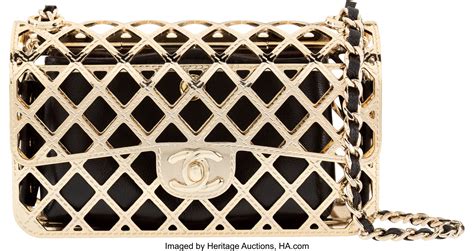 chanel gold metal cage bag|chanel bag gold hardware.